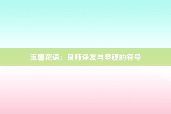 玉簪花语：良师诤友与坚硬的符号