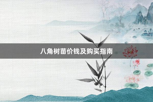 八角树苗价钱及购买指南